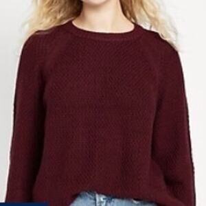 Loose Textured Size Large Tunic Sweater